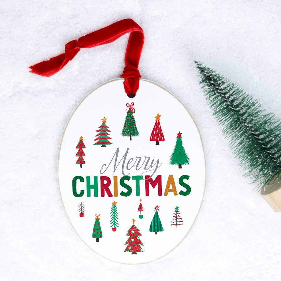 Merry Christmas Oval Ornament