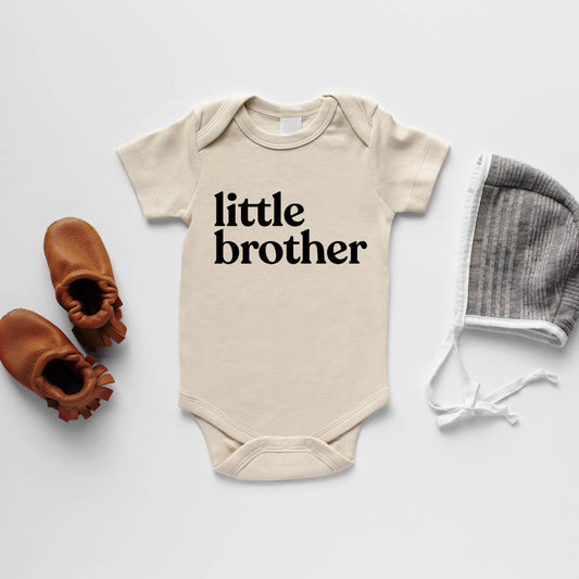 Cream Organic Little Brother Baby Bodysuit