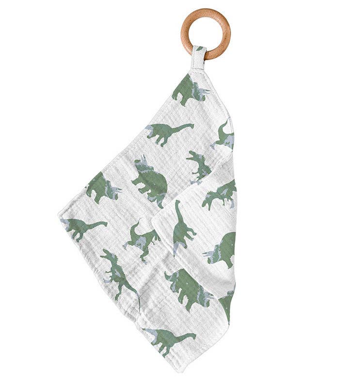 Newcastle Classics - Granite Green Dinosaurs Cotton Newcastle Teether