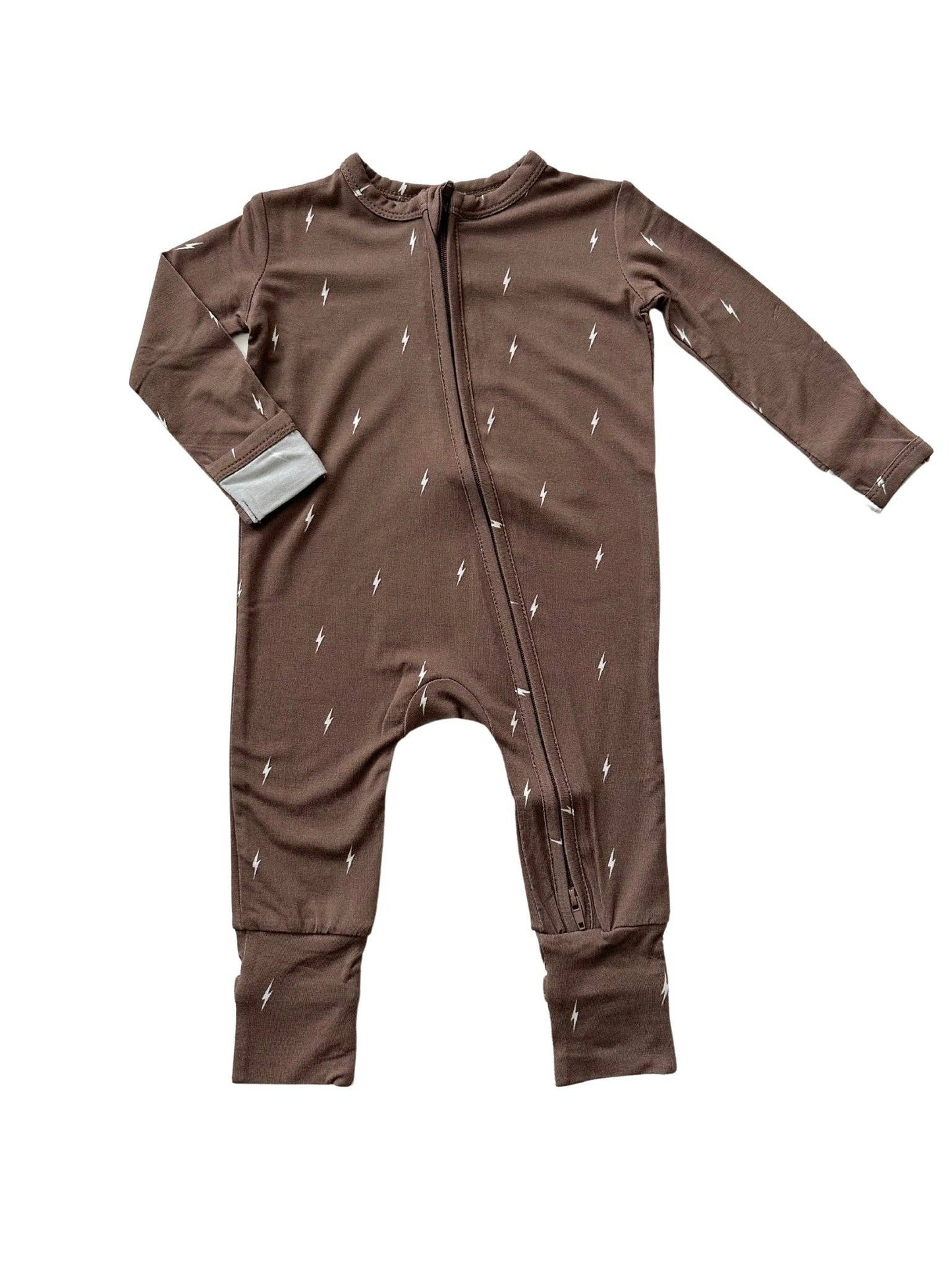 Zipper Romper - Brown Lightning: 6-9 Months