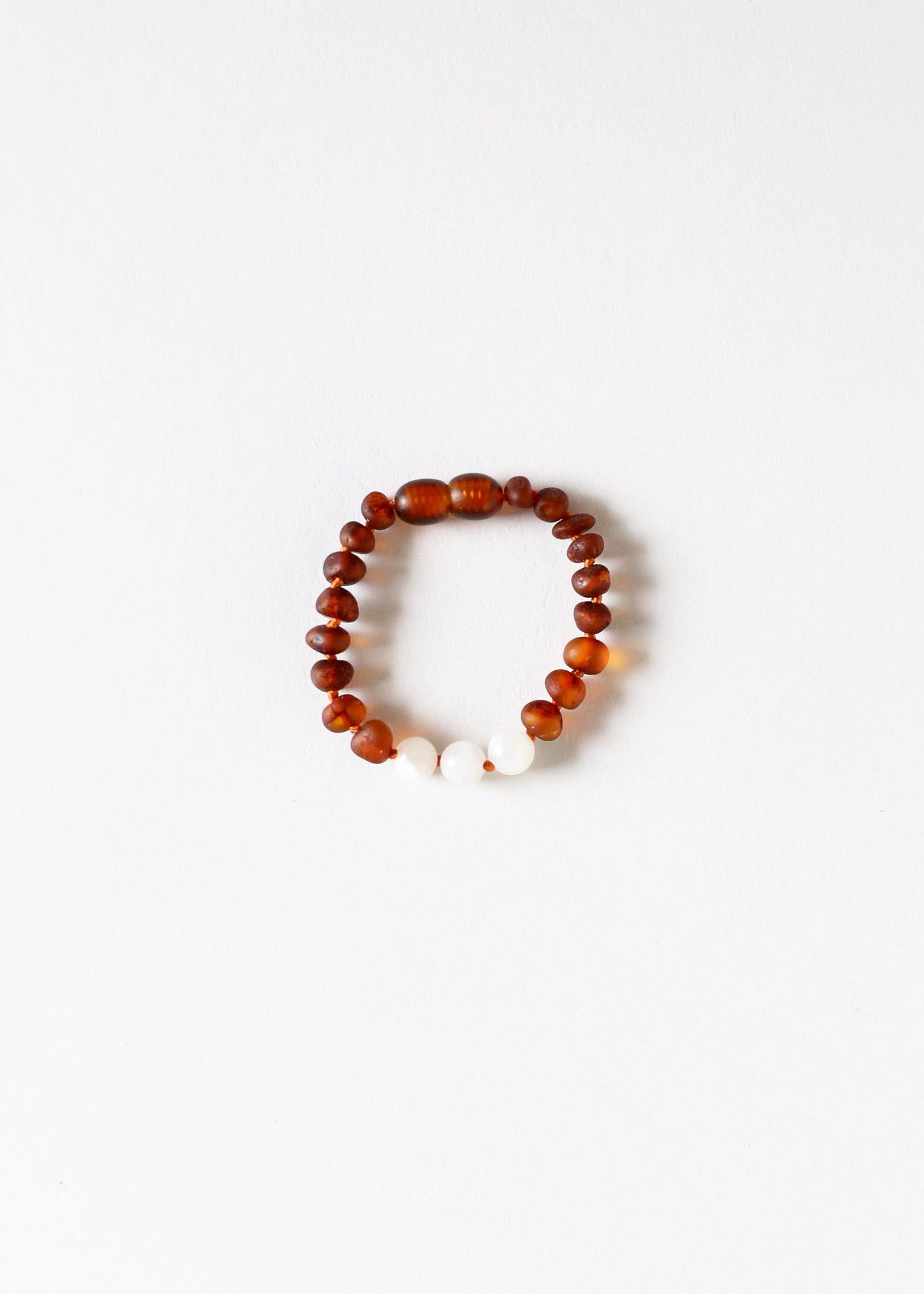 Raw Cognac Amber + Moonstone || Anklet • Bracelet