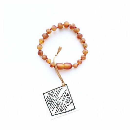 Raw Cognac Amber Anklet or Bracelet