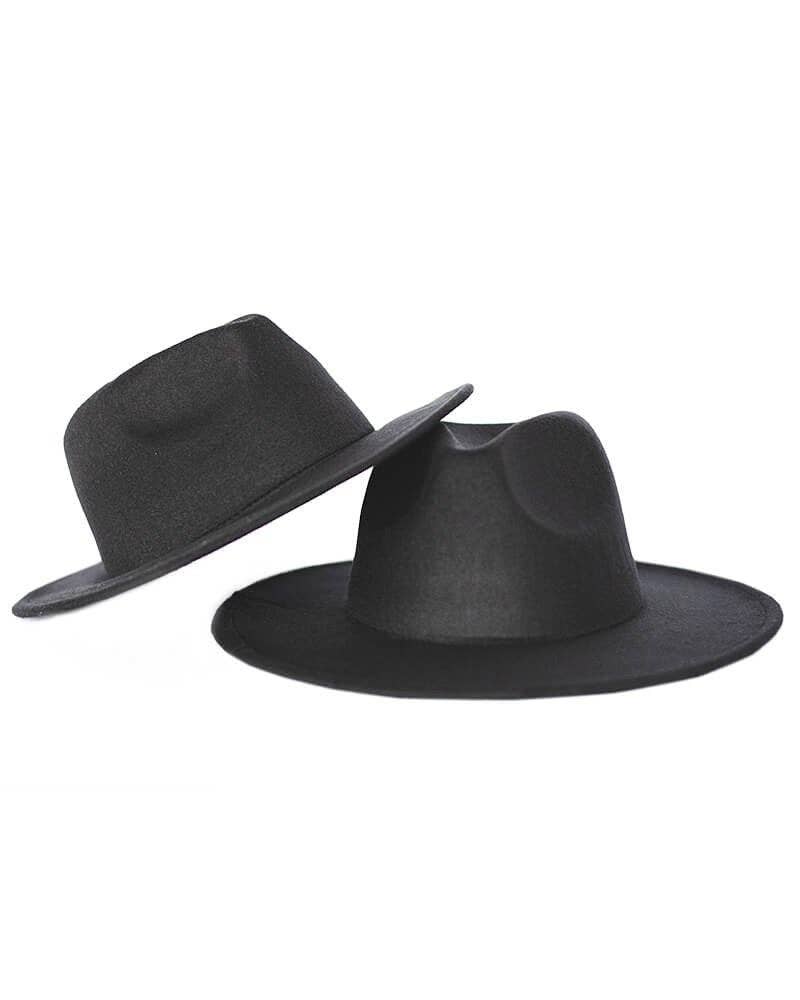 Mommy and Me Bordeaux Flat Brim Hats: Child / Noir