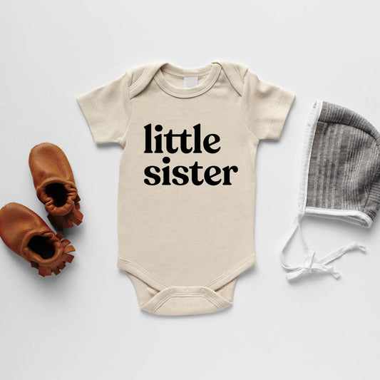 Cream Organic Little Sister Baby Bodysuit