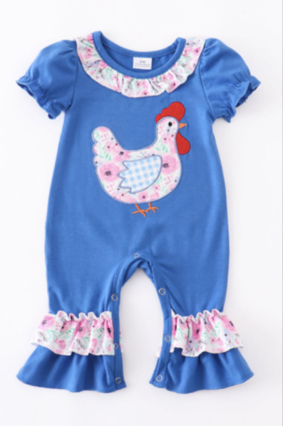 Blue Chicken Applique Jonjon