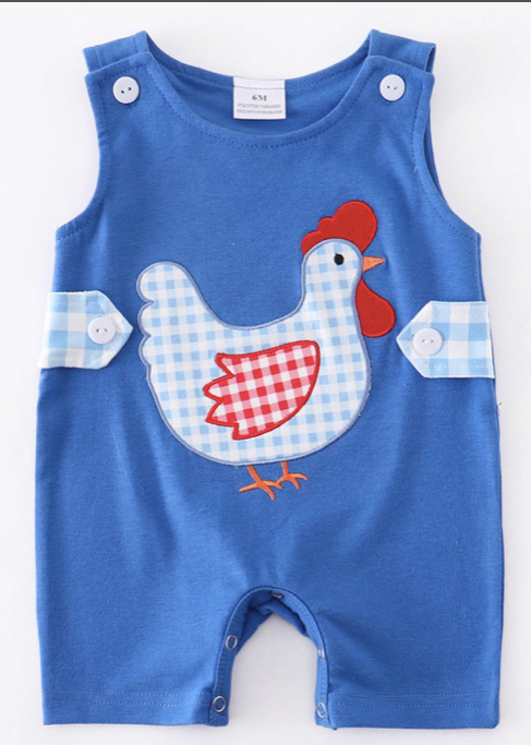 Blue Chicken Applique Jonjon