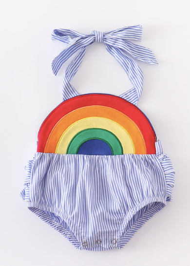 Rainbow Stripe Baby Romper