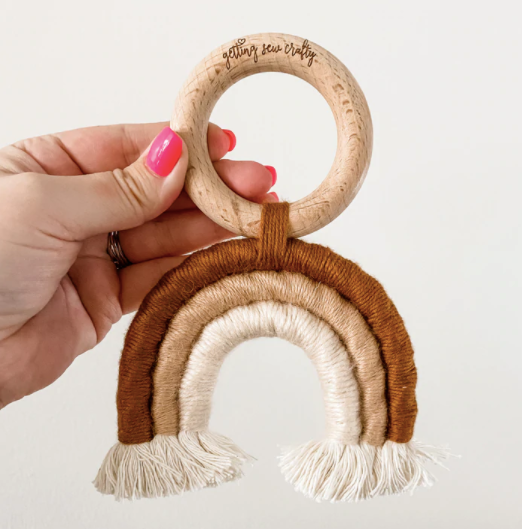 Macrame Rainbow Teether - Brown Ombre