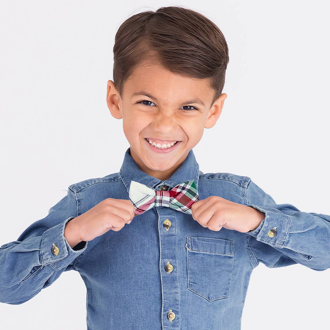 Good Tidings Plaid Bow Tie