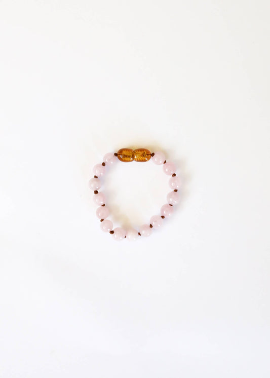 Pure Gemstone + Rose Quartz 6” Baby Anklet or Bracelet