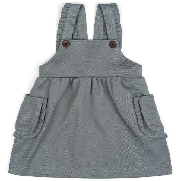 Organic Ruffle Dress Overall-Denim