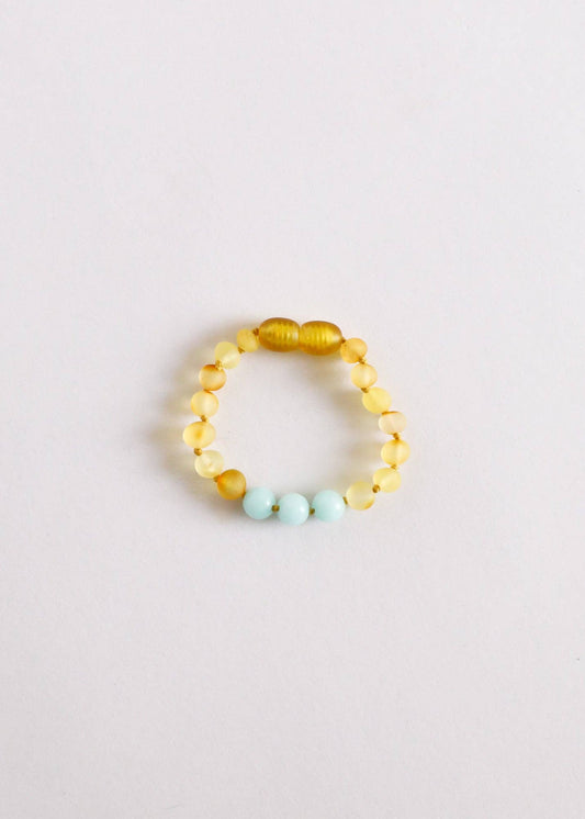 Raw Honey Amber + Amazonite || Anklet or Bracelet