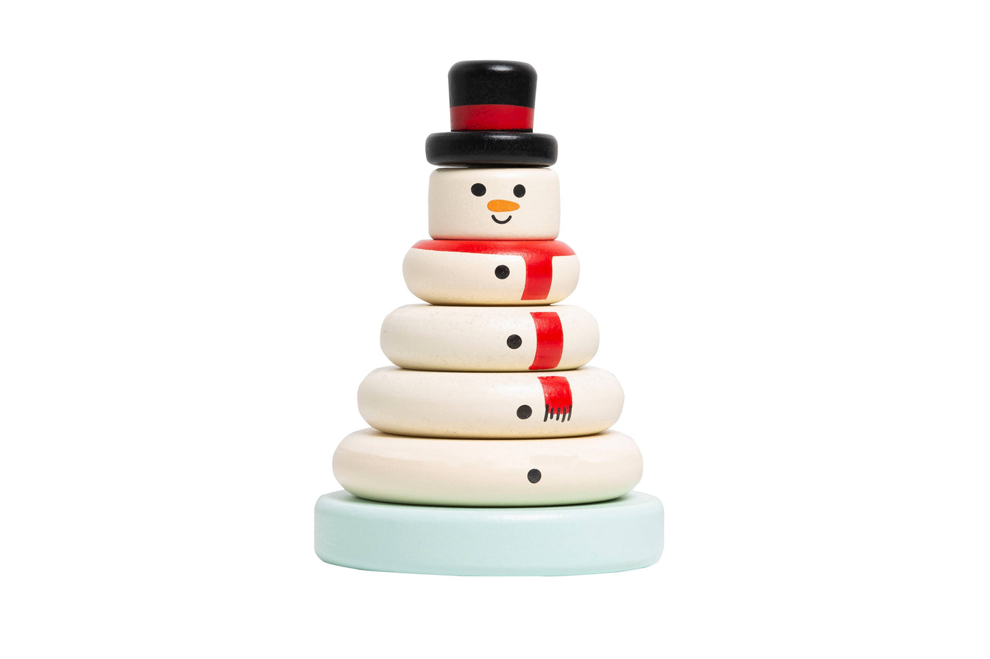 Wooden Snowman Stocking Holiday Toy Set