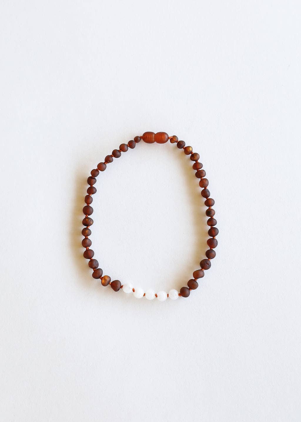 Raw Cognac Amber + Moonstone || Necklace