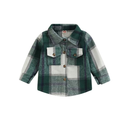 Frankie Oversized Plaid Shirt-Green