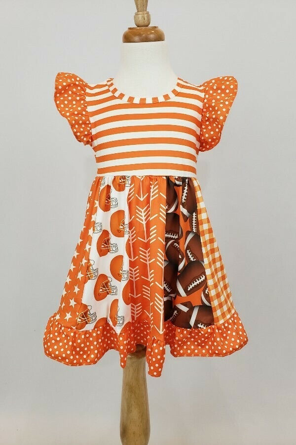 Orange and White Football Dress