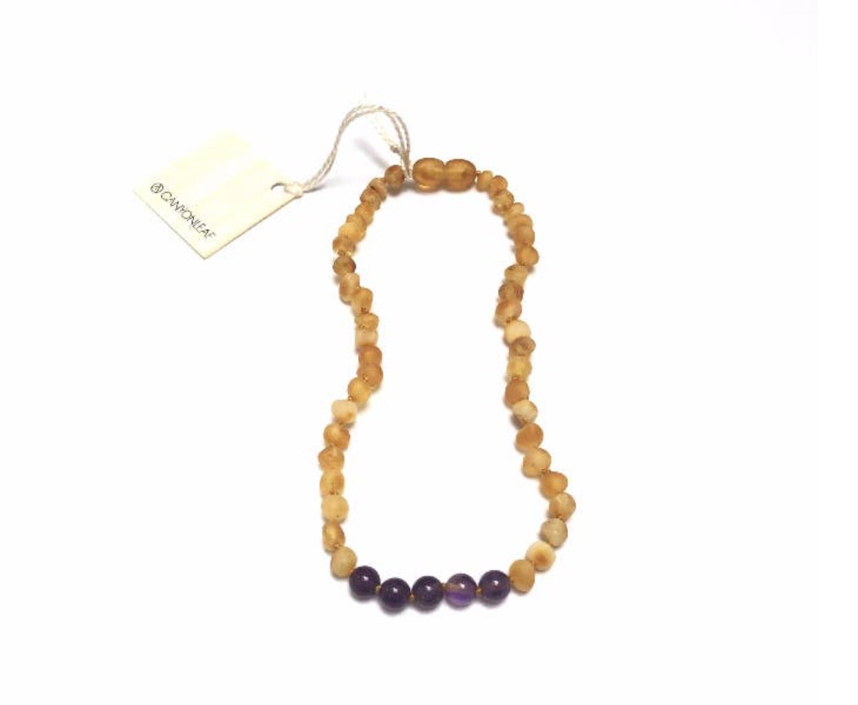 Raw Baltic Amber + Amethyst || Necklace 12"