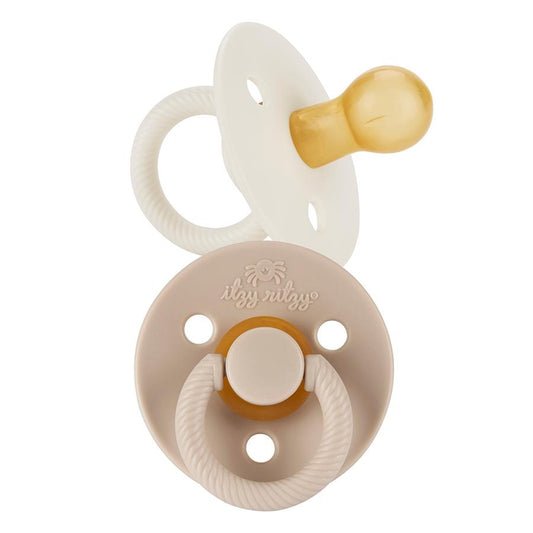 Itzy Soother Rubber Pacifier Set: Neutral Natural