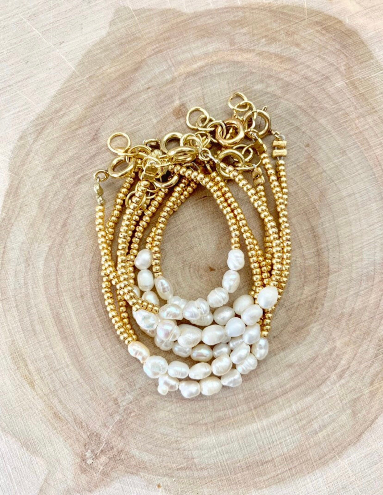 Gold & Pearl bracelet-Emmie