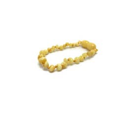 Polished Milk Butter Baltic Amber Bracelet for Baby, Infant, Toddler, Big Kid