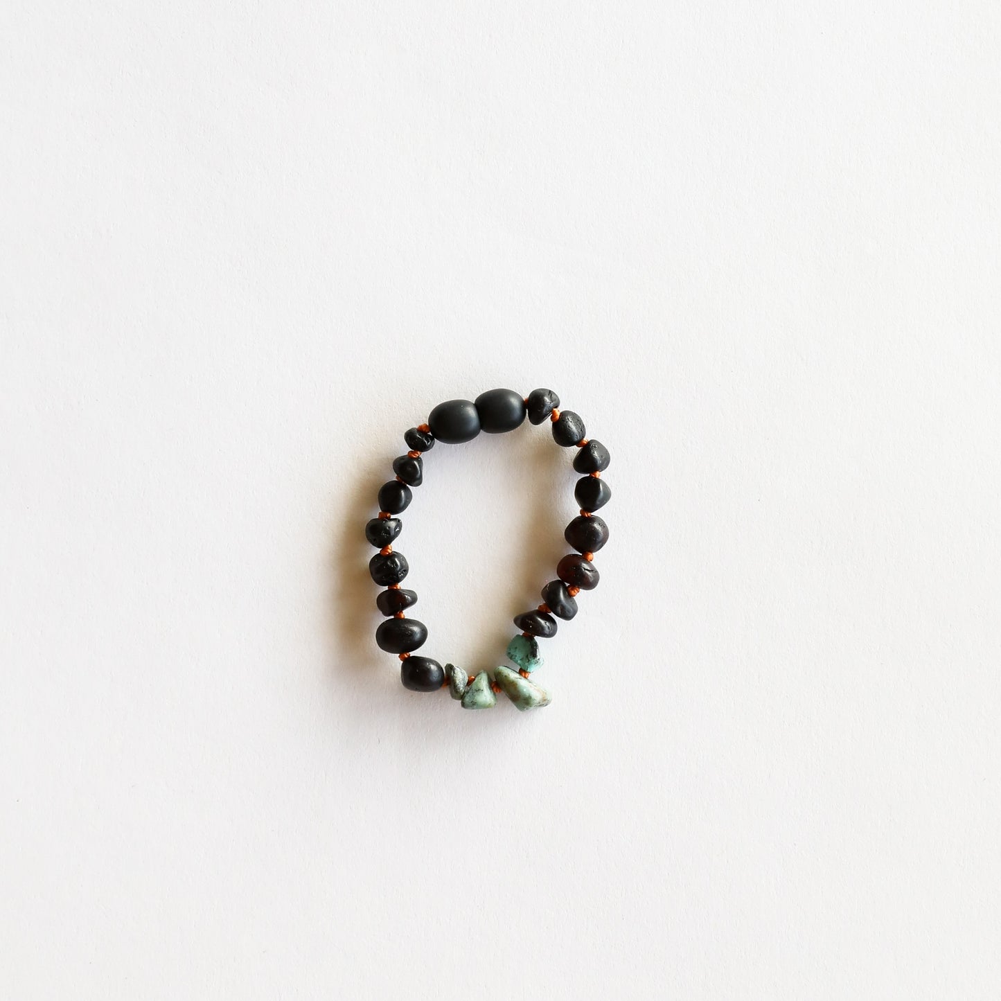 Raw Black Amber + Raw Turquoise Jasper Bracelet | 5"