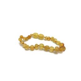 Raw Unpolished Honey Baltic Amber Bracelet for Baby, Infant, Toddler, Big Kid